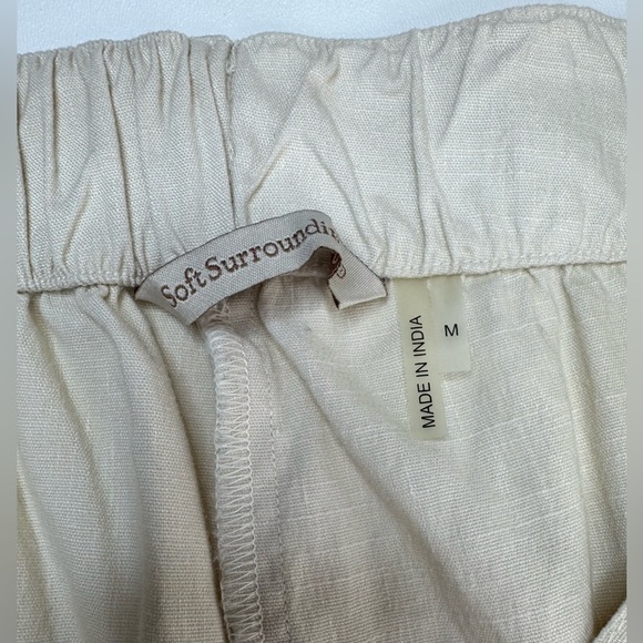 Soft Surroundings Pull On Linen Blend Elastic Waist Pants Womens Size Medium - Picture 3 of 8